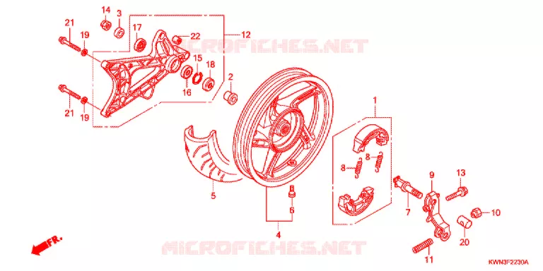 RUOTA POSTERIORE/BRACCIO OSCILLANTE Honda SCOOTER 125 PCX 2013  WW125D