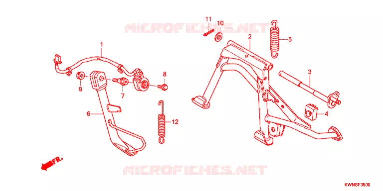 SOSTEGNO PRINCIPALE/PEDALE FRENO Honda SCOOTER 125 PCX 2014  WW125SD