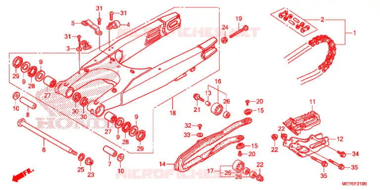 BRACCIO OSCILLANTE/CASSA CATENA Honda MOTO 450 CRF 2014  CRF450XE