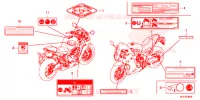 ETICHETTA CAUZIONE(1) per Honda CBR 650 F ABS HRC TRICOLOR 2015