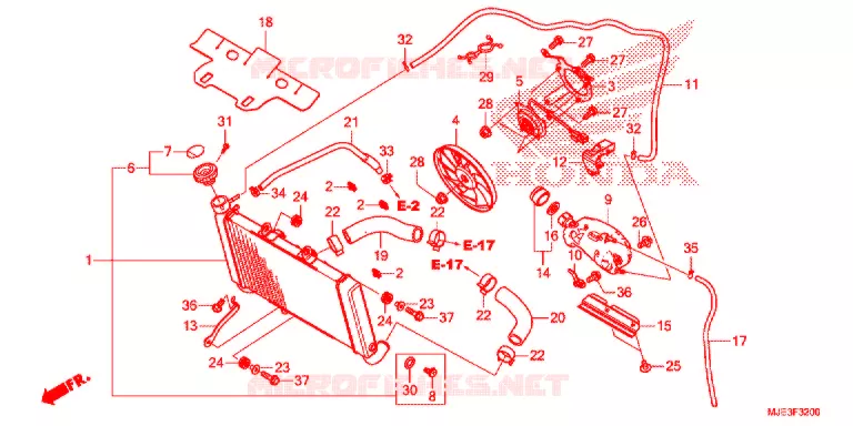 RADIATORE Honda MOTO 650 CBR 2015  CBR650FAE