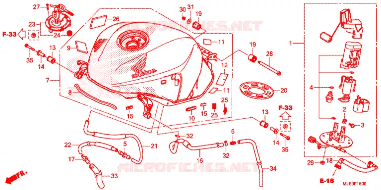 SERBATOIO COMBUSTIBILE Honda MOTO 650 CBR 2015  CBR650FAE