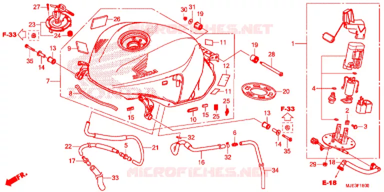 SERBATOIO COMBUSTIBILE Honda MOTO 650 CBR 2015  CBR650FAE