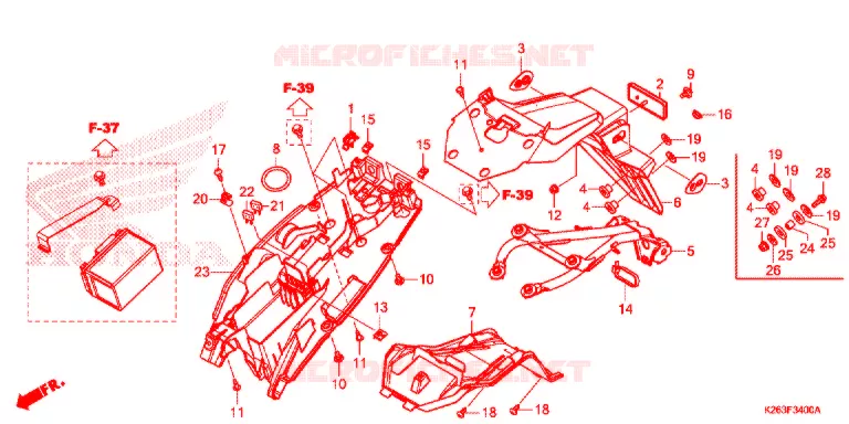 PARAFANGO POSTERIORE Honda MOTO 125 MSX 2014  MSX125E