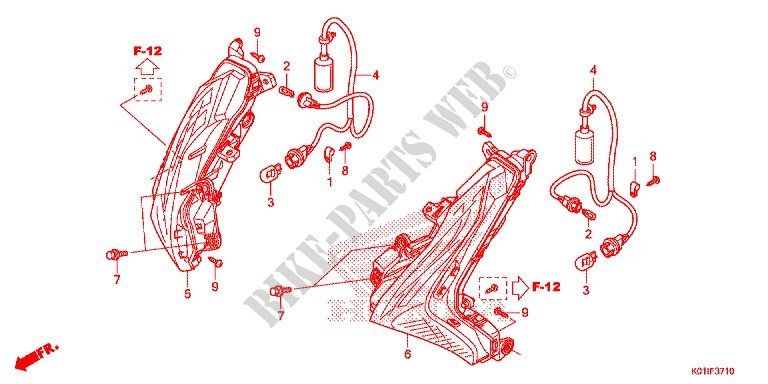 FRECCIA ANTERIORE per Honda SH 125 ABS D SPORTY SPECIAL 5ED 2015