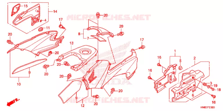 COPERTURA CORPO/SCATOLA BAGAGLI/ PORTATORE BAGAGLI Honda ATV 680 FOURTRAX 2015  TRX680FAF