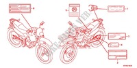ETICHETTA CAUZIONE (XR125LEK/LK) per Honda XR 125 L Electric start + Kick start 2012