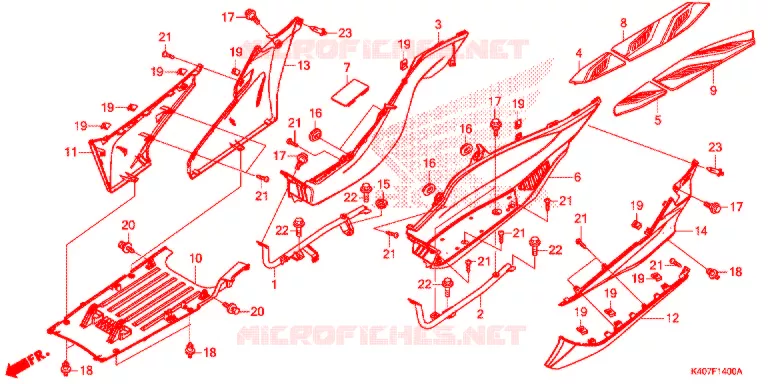 GRADINO PAVIMENTO/COPERTURA SOTTO Honda SCOOTER 125 FORZA 2016  NSS125ADF