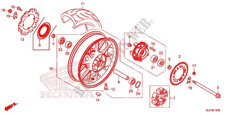RUOTA POSTERIORE per Honda CBR 500 R ABS TRICOLOR 2015