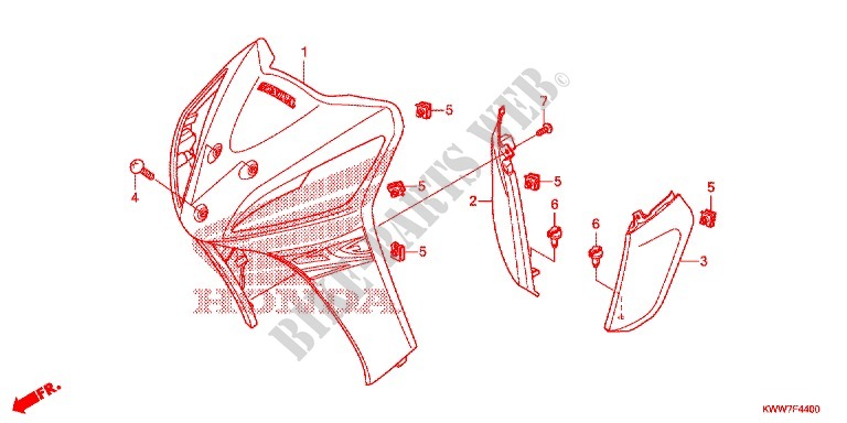 COPERTURA ANTERIORE/FILTRO ARIA per Honda WAVE 110 front brake disk 2012