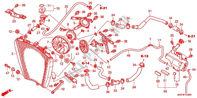 RADIATORE per Honda CBR 1000 RR FIREBLADE NERO 2014