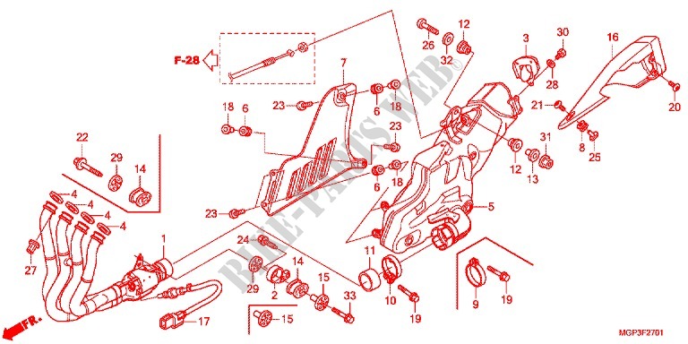 SMORZATORE SCARICO (CBR1000RRE/RAE/CBR1000S/SA) per Honda CBR 1000 RR FIREBLADE NERO 2014