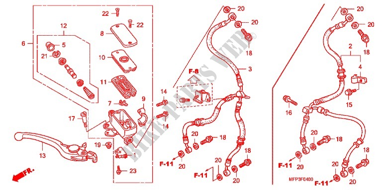 POMPA FRENO ANTERIORE (CB1300/CB1300S) per Honda CB 1300 S FAIRING 2008
