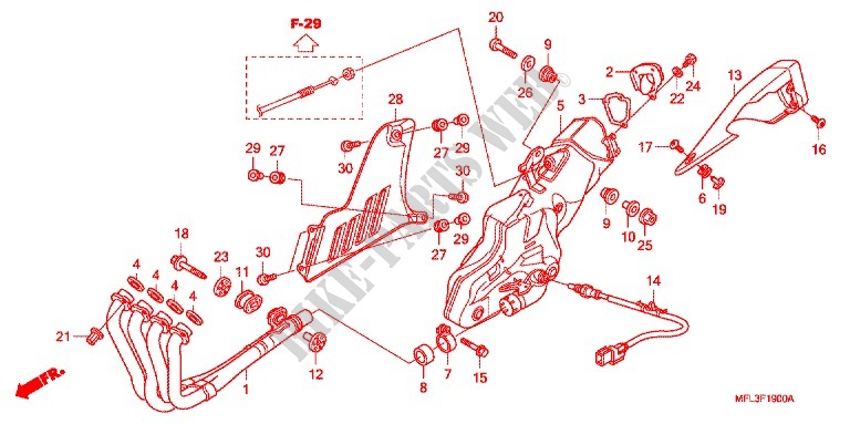 SMORZATORE SCARICO(2) per Honda CBR 1000 RR FIREBLADE 2009
