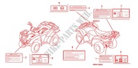 ETICHETTA CAUZIONE(1) per Honda FOURTRAX 420 RANCHER 4X4 Manual Shift RED 2010