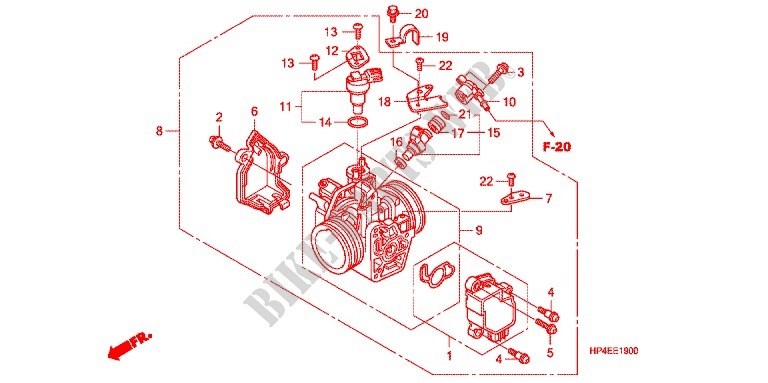 CORPO VALVOLA IMMISSIONE per Honda FOURTRAX 420 RANCHER 4X4 Manual Shift RED 2010