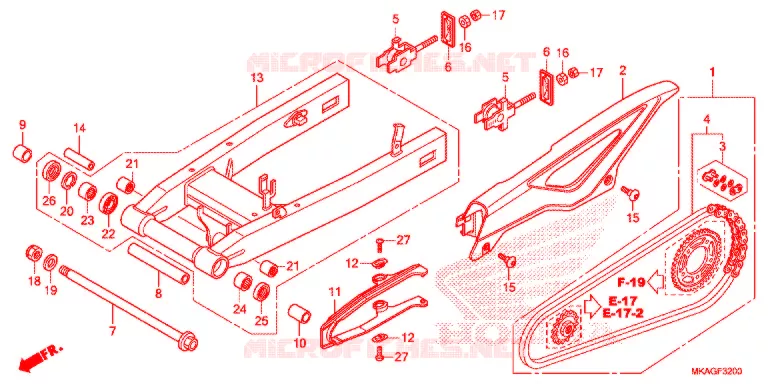 BRACCIO OSCILLANTE/CASSA CATENA Honda MOTO 750 NC 2016  NC750SAG
