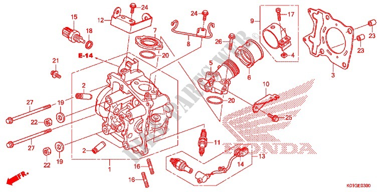 CILINDRO/TESTATA per Honda SH 125 ABS DS TOP CASE 2016