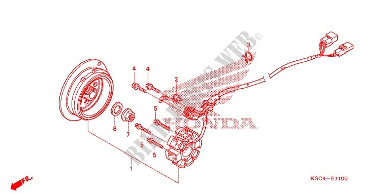 COPERTURA CASSA MANOVELLA/ GENERATORE(2) per Honda CRF 250 X 2008