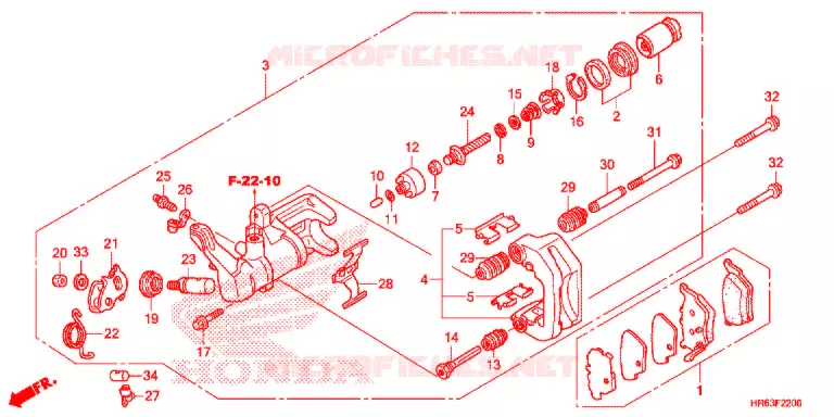 CALIBRO FRENO POSTERIORE Honda ATV 500 FOURTRAX 2016  TRX500FA5G