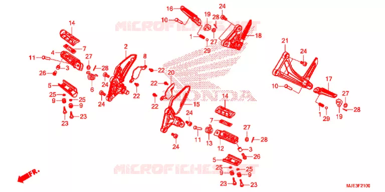 GRADINO/BRACCIO A TIRO/ PEDALE CAMBIO Honda MOTO 650 CBR 2016  CBR650FG