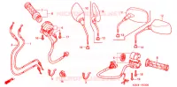 INTERRUTTORE/CAVO/LEVA MANIGLIA(2) per Honda REFLEX 250 SPORT ABS RED 2007