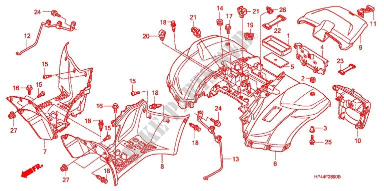 PARAFANGO POSTERIORE per Honda FOURTRAX 420 RANCHER 4X4 Manual Shift 2007
