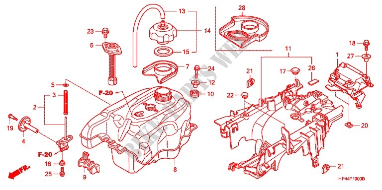 SERBATOIO COMBUSTIBILE per Honda FOURTRAX 420 RANCHER 4X4 Manual Shift 2007