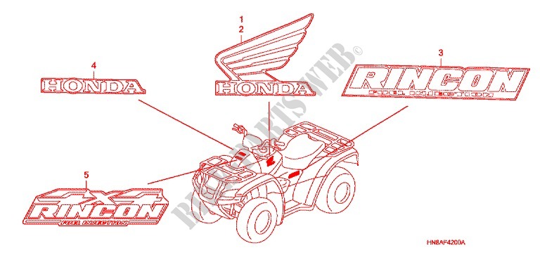 MARCHIO per Honda FOURTRAX 680 RINCON GPS 2007