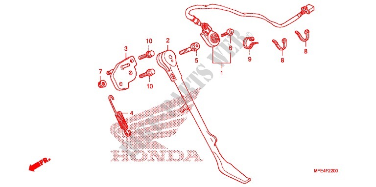 POSTEGGIO LATERALE per Honda SHADOW VT 750 SPIRIT 2007