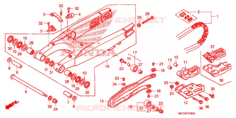 BRACCIO OSCILLANTE/CASSA CATENA Honda MOTO 450 CRF 2006  CRF450X6