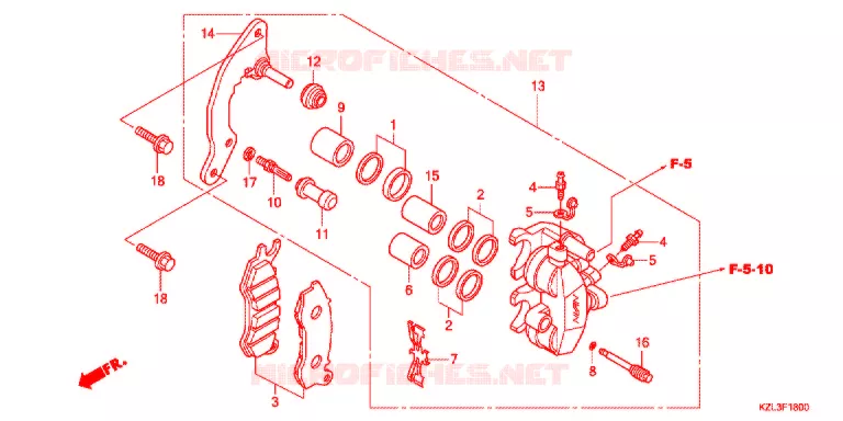 CALIBRO FRENO ANTERIORE Honda SCOOTER 110 VISION 2013  NSC110MPDC