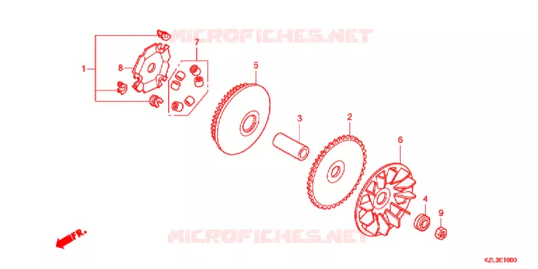 FACCIA AVVIAMENTO/ ASSE AVVIATORE A TIRO Honda SCOOTER 110 VISION 2013  NSC110MPDC