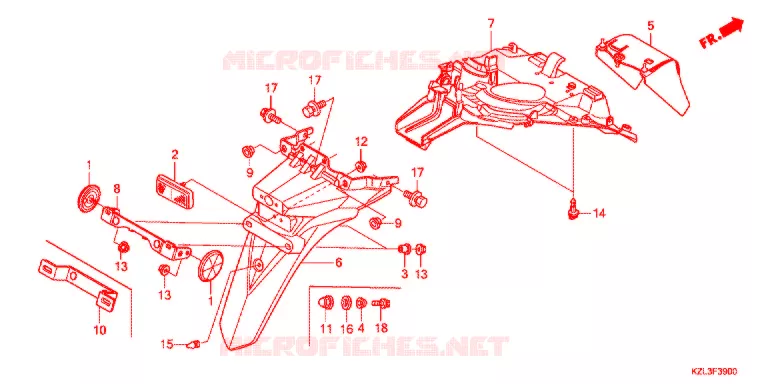 PARAFANGO POSTERIORE Honda SCOOTER 110 VISION 2013  NSC110MPDC