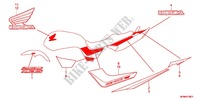 EMBLEMA/STRISCIA (2) per Honda CB 400 SUPER BOL D\'OR ABS VTEC REVO Half cowl attachment two-tone main color 2011