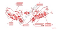 ETICHETTA CAUZIONE (CB400S/SA/SAD) per Honda CB 400 SUPER BOL D\'OR ABS VTEC REVO E Packagge 2014