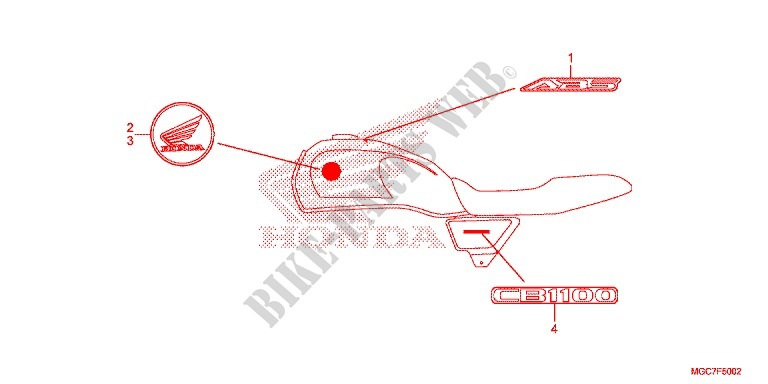 EMBLEMA/STRISCIA (3) per Honda CB 1100 EX ABS 2016