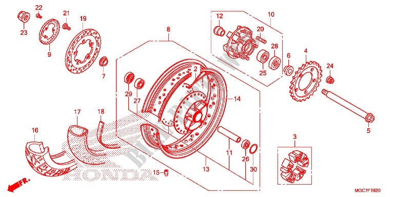 RUOTA POSTERIORE (CB1100SA/SAD) per Honda CB 1100 EX ABS 2016