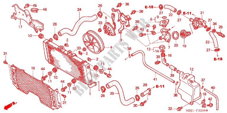 RADIATORE (CB1300/F/F1/S) per Honda CB 1300 SUPER FOUR SILVER 2003