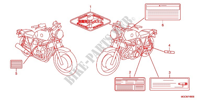 ETICHETTA CAUZIONE(1) per Honda CB 1100 ABS 2014