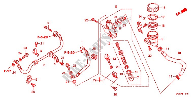 POMPA FRENO POSTERIORE (CB1100A/SA/SAD) per Honda CB 1100 ABS 2014