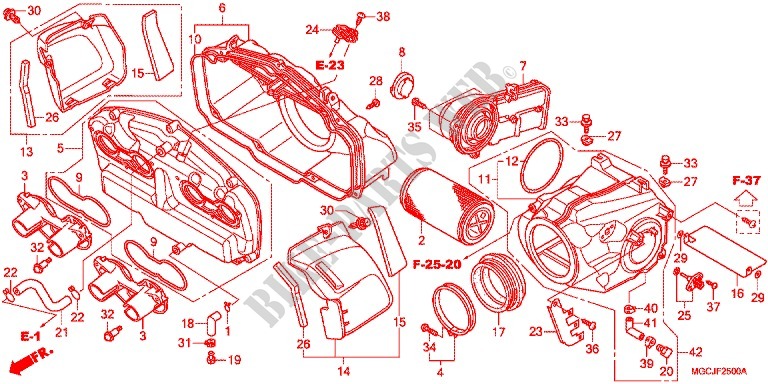 COPERTURA ANTERIORE/FILTRO ARIA per Honda CB 1100 EX ABS, E Package 2016