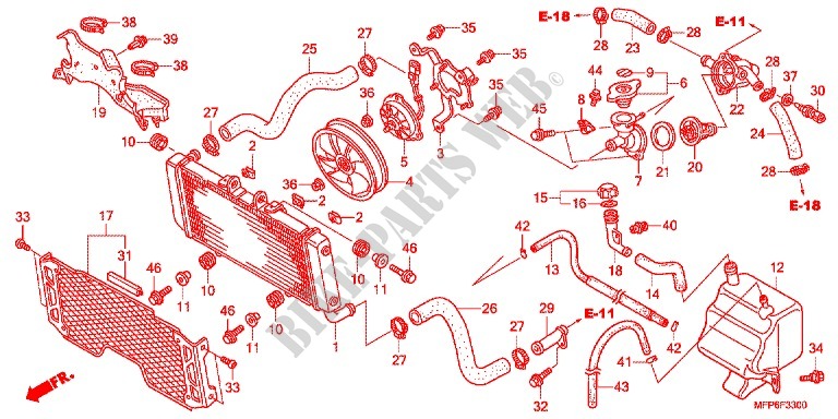 RADIATORE per Honda CB 1300 SUPER FOUR ABS EP 2017
