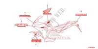 EMBLEMA/STRISCIA (AC,CM,2AC,2CM) per Honda CBR 250 R ABS RED 2012