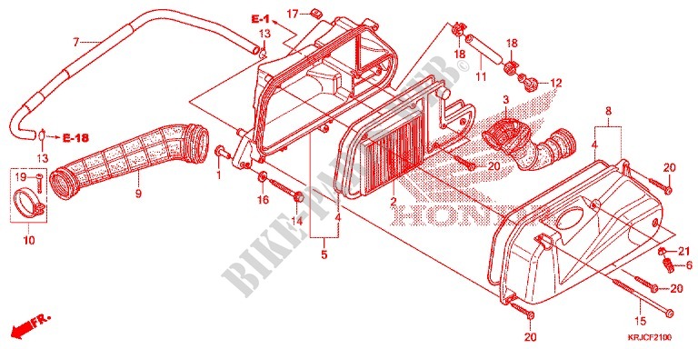 COPERTURA ANTERIORE/FILTRO ARIA per Honda S WING 125 ABS ED 2012