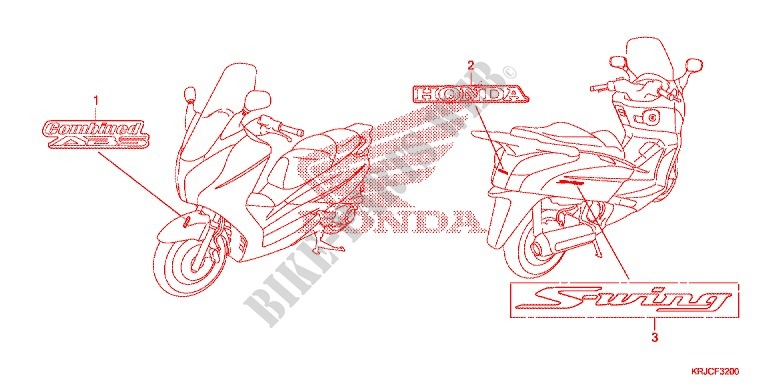 EMBLEMA/STRISCIA per Honda S WING 125 ABS ED 2012