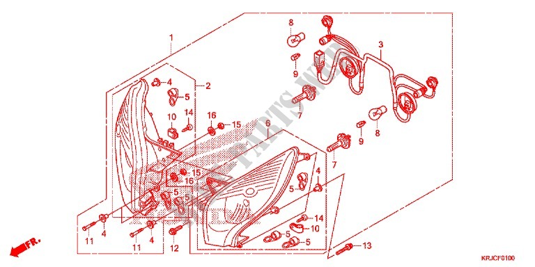 FARO ANTERIORE per Honda S WING 125 ABS ED 2012