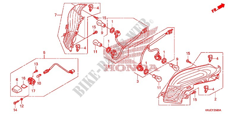 LUCE COMBINAZIONE POST. per Honda S WING 125 ABS ED 2012
