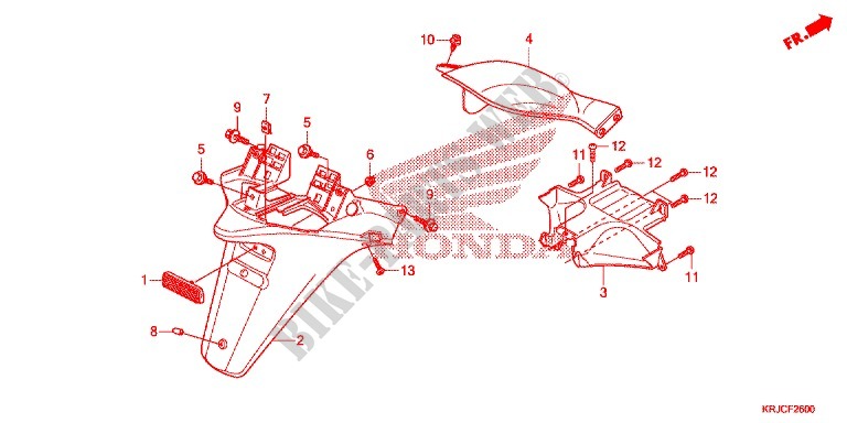 PARAFANGO POSTERIORE per Honda S WING 125 ABS ED 2012