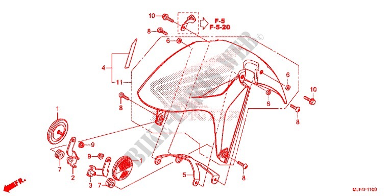 PARAFANGO ANTERIORE per Honda CTX 700 N ABS 2014